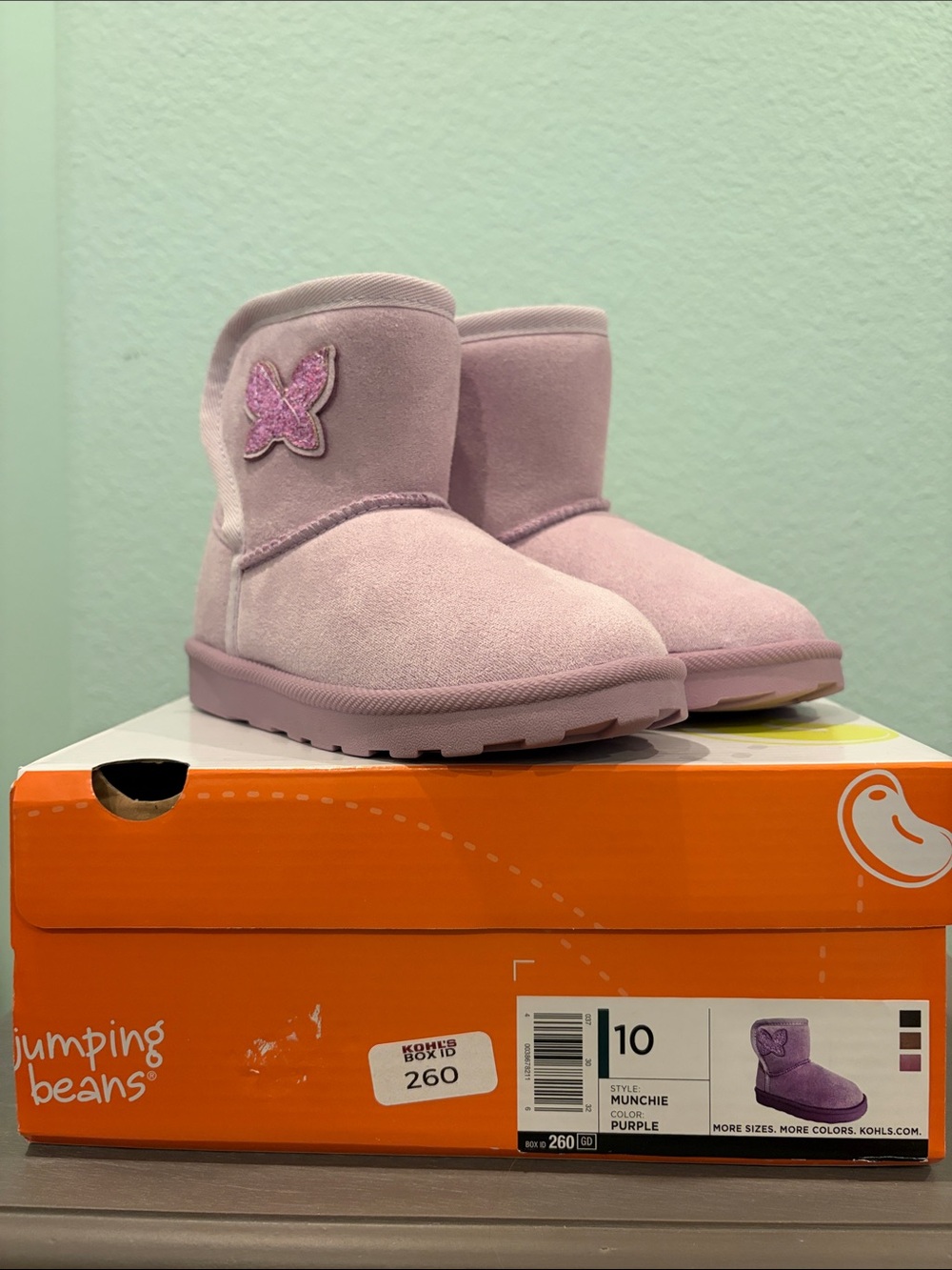 Jumping Beans Light Purple Butterfly Girls' Boots